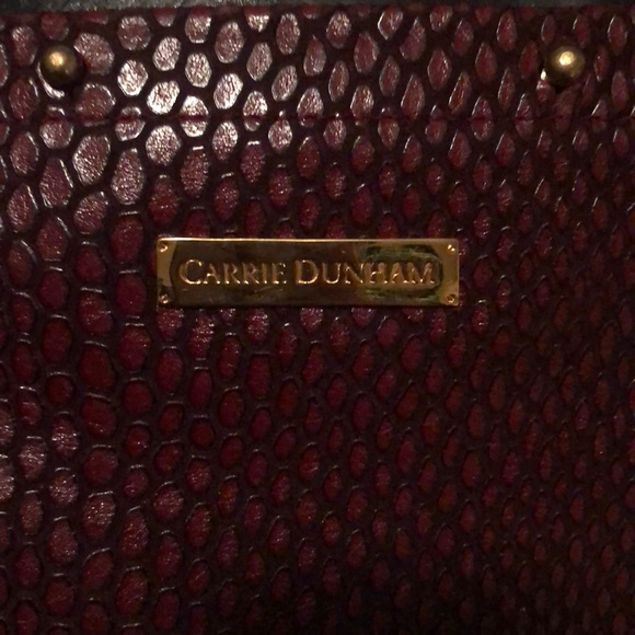 SOLD- Carrie Dunham red leather clutch - like new - Picture 2 of 4